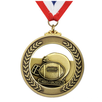 Médailles de la ligue de rugby en métal 3D personnalisées de vente chaude